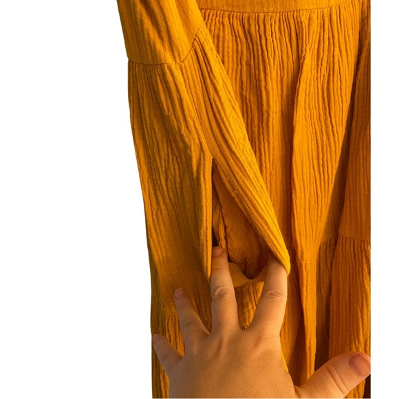 Urban Outfitters Yellow Gauze Mini Dress Size Medium - Picture 3 of 5